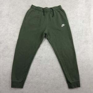 Nike Club Fleece Joggers Mens Medium Green Cotton Blend Sweatpants